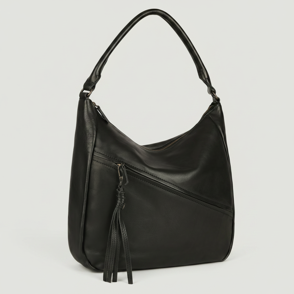 MET Premium Leather Shoulder Bag. Slouchy Urban Hobo