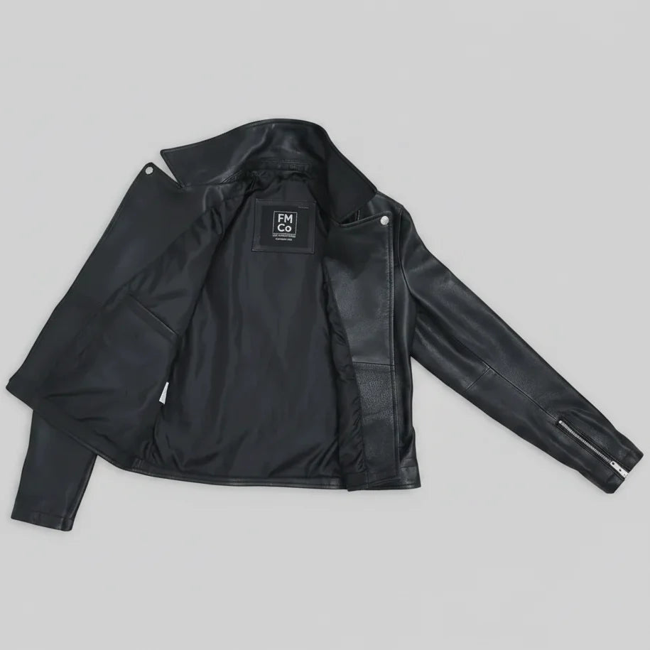 Women’s Lightweight Leather Fashion Jacket | Soft Naked Cowhide Casual Moto Style