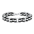 Men’s Stainless Steel Bicycle Chain Industrial Two-Tone Gear Biker Bracelet