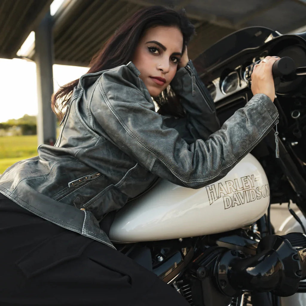 BOL Women's Biker Leather Motorcycle Jacket