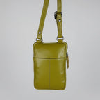 Greenwood Leather Compact Mini Crossbody. Slim Full-Grain Leather Phone Bag & Travel Organizer