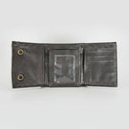 Men’s Black Leather Trifold Chain Wallet