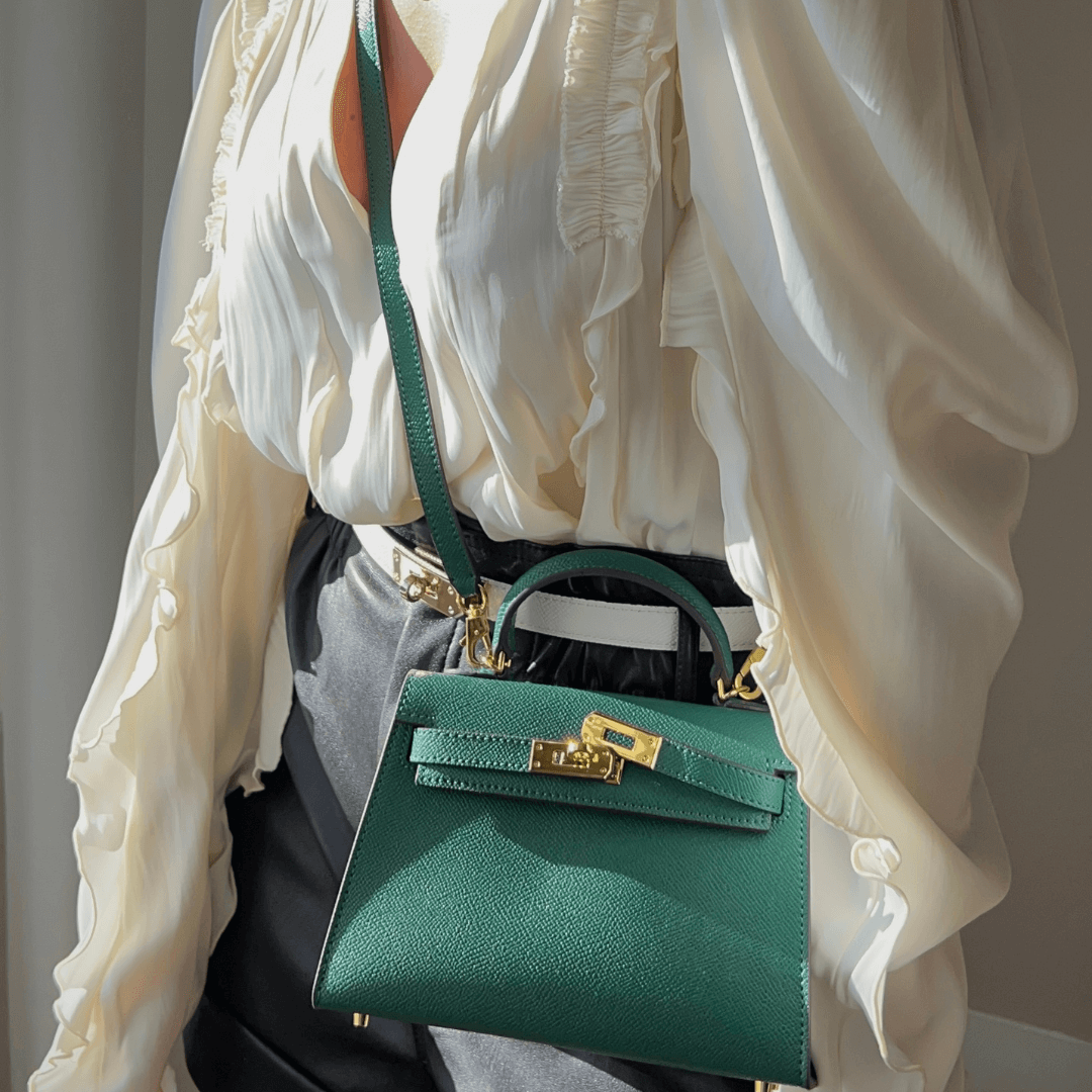 Lovellas Petite Top-Handle Leather Bag – Elegant Structured Satchel