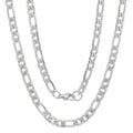 Men’s 6mm Stainless Steel Accented Figaro Chain Biker Link Necklace