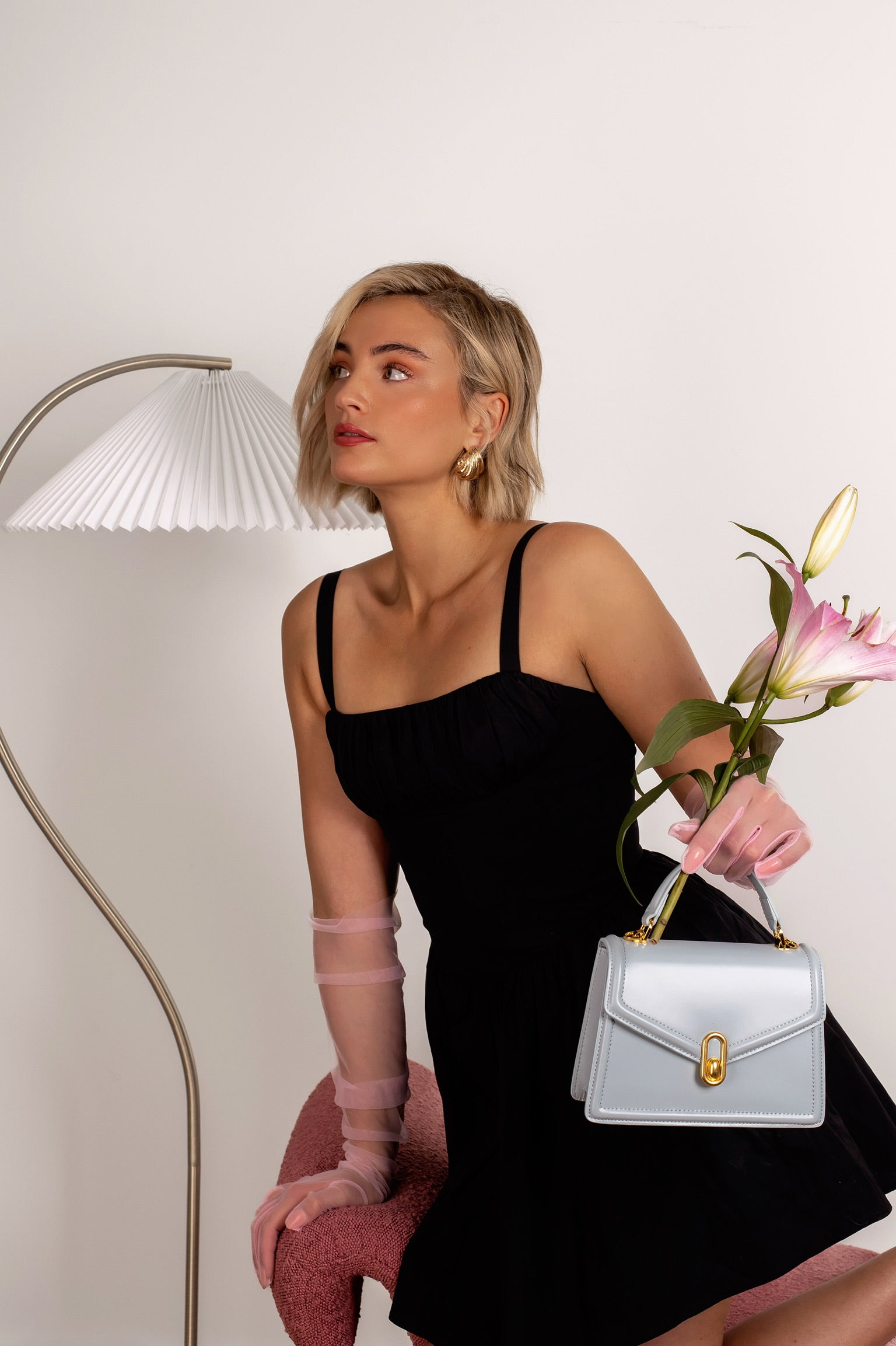 Aurora Mini Luxe Leather Handbag – Women's Elegant Top Handle Bag with Gold Hardware (UK)