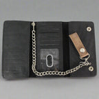 BOL Men's Chrome Plated Trucker Leather Trifold Wallet