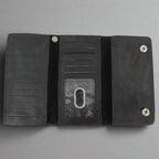 BOL Men's Chrome Plated Trucker Leather Trifold Wallet