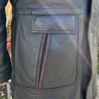 BOL Men's Double Collar Two-Tone Long Coat | Leather Jacket