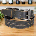 BOL Men's Roller Removable Buckle Stitch Leather Belt