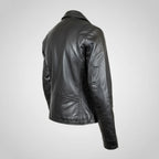 Women's Premium Lamb Leather Moto Jacket with Asymmetrical Zippers