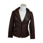BOL Women's Classic Open Collar Leather Jacket