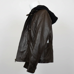 BOL Women's Detachable Hooded Leather Jacket