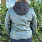 BOL Women's Detachable Hooded Leather Jacket