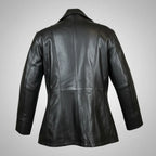 Classic Women's Mid-Length Lamb Leather Jacket
