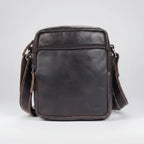 Greenwood Leather Mini-Messenger Bag. Premium Compact Crossbody Travel Organizer