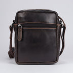 Greenwood Leather Mini-Messenger Bag. Premium Compact Crossbody Travel Organizer