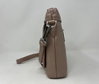 Petit Sac à Bandoulière en Cuir Rose Platine, Brigitte