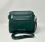 Petit Sac à Bandoulière en Cuir vert foncé, Brigitte