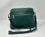 Petit Sac à Bandoulière en Cuir vert foncé, Brigitte