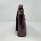 Petit Sac à Bandoulière en Cuir Rouge bordeaux vernis , Brigitte