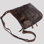 Greenwood Leather Shoulder Bag with 2 Zip Pockets