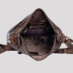 Greenwood Leather Shoulder Bag with 2 Zip Pockets