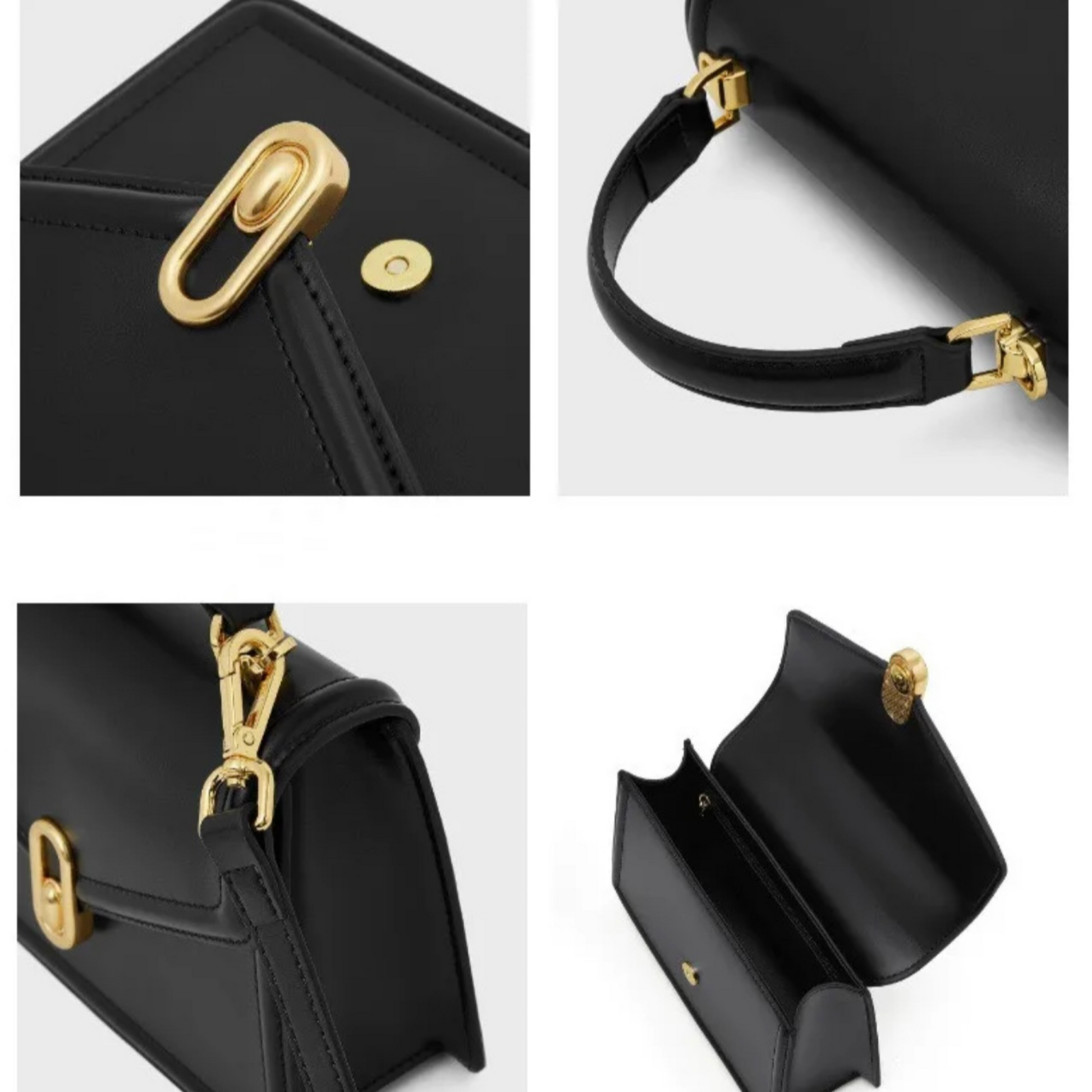 Aurora Mini Luxe Leather Handbag – Women's Elegant Top Handle Bag with Gold Hardware (UK)