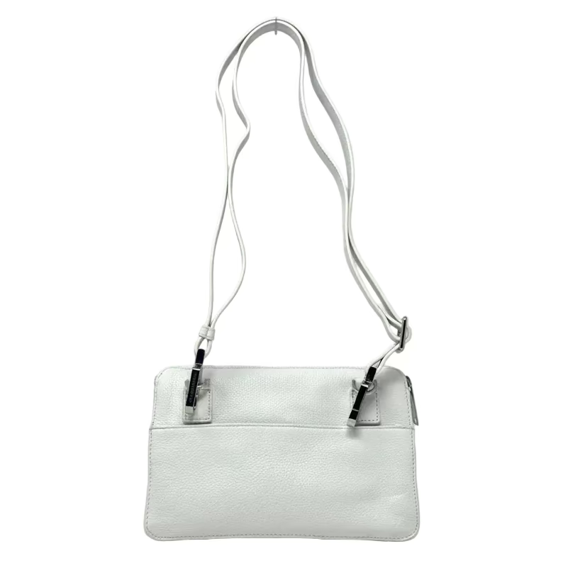 Petit Sac à Main Portefeuille en Cuir Véritable Blanc, Carmen
