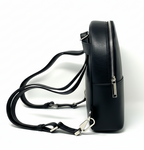 Petit Sac à dos Classique en Cuir noir convertible - Caroline