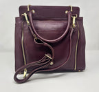 Sac à Main en Cuir Véritable Aubergine - Chloé