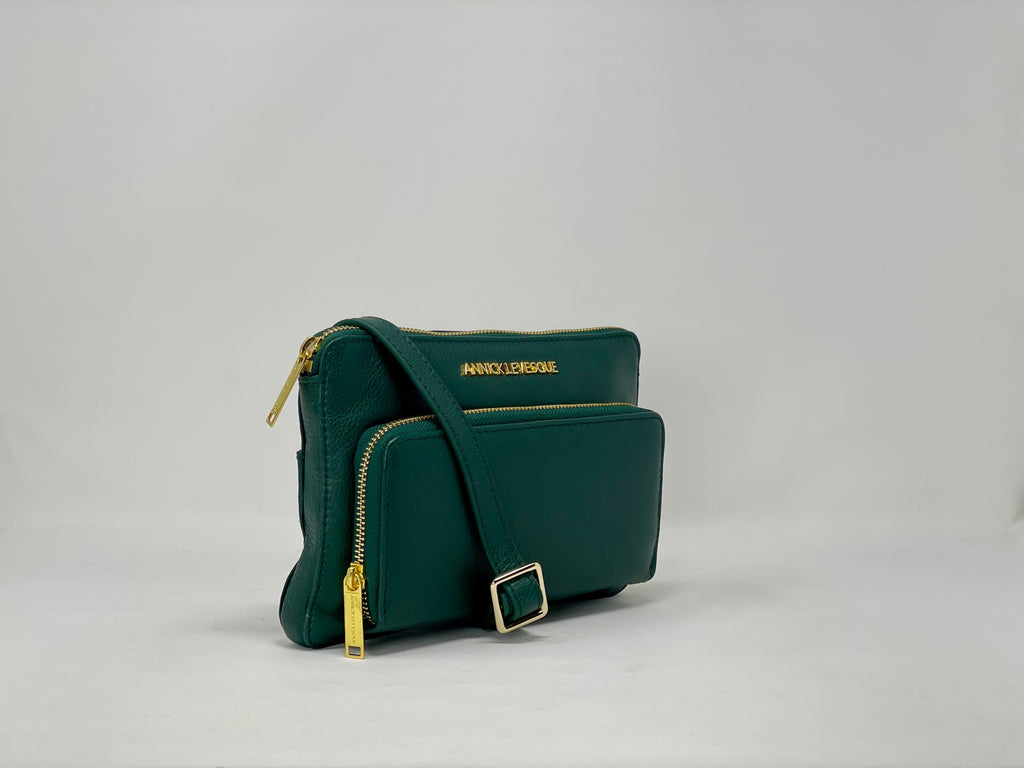 Petit Sac Bandoulière Portefeuille vert foncé - Carmen
