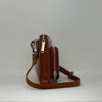 Petit Sac Bandoulière Portefeuille Cuir Cognac, Carmen