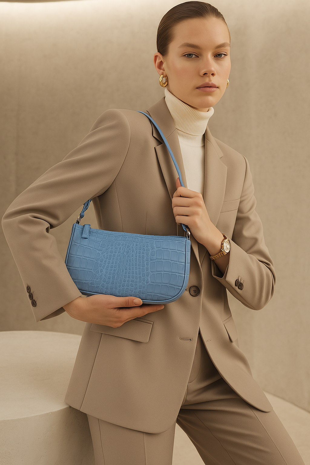 Isabella | Croc-Embossed Shoulder Bag – Sleek, Chic &amp; Effortlessly Cool