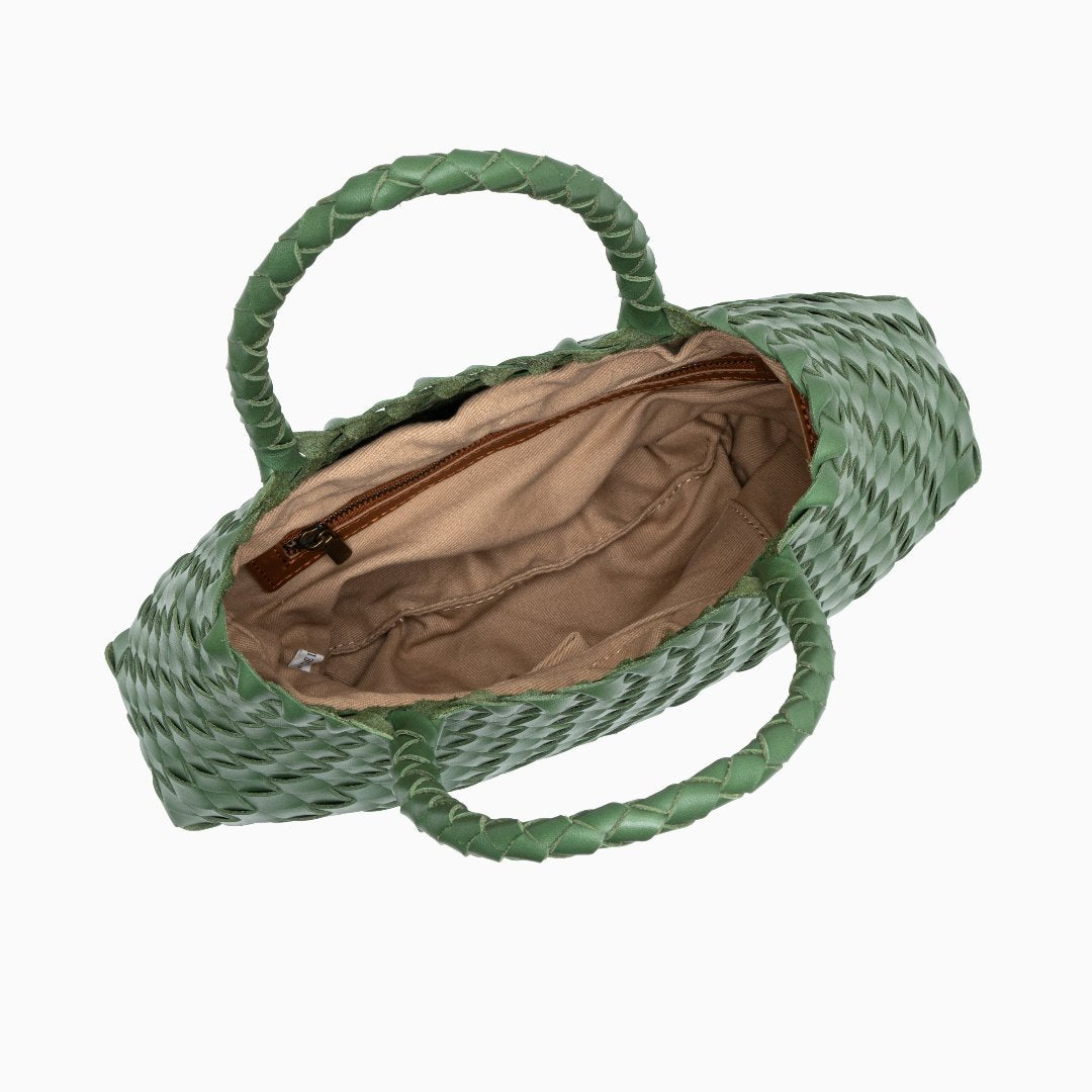 Joane Woven Tote Bag – Statement Designer Handbag with Top Handles