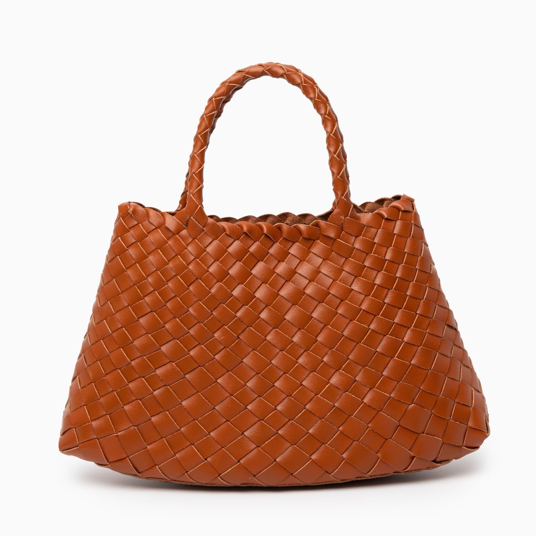 Joane Woven Tote Bag – Statement Designer Handbag with Top Handles