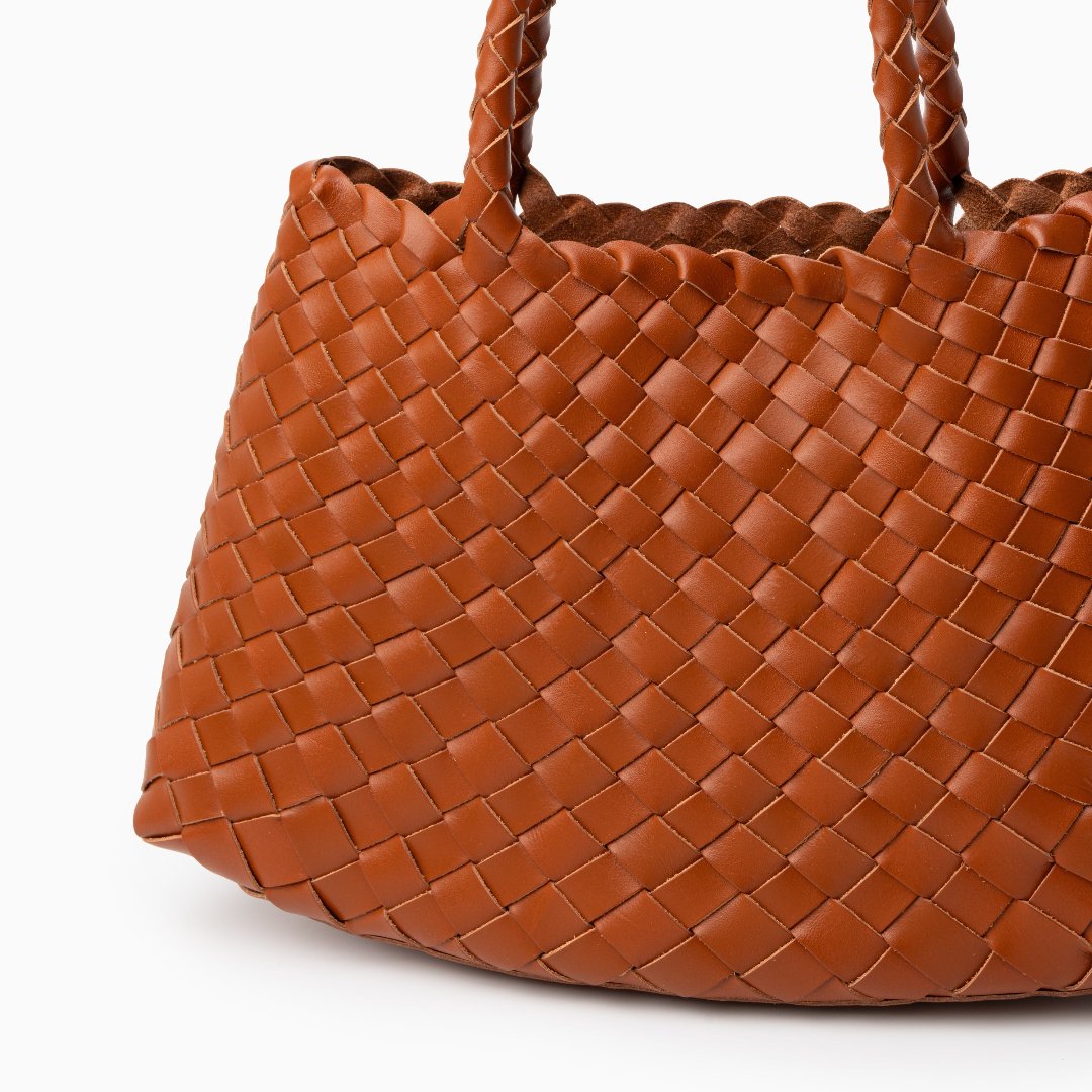 Joane Woven Tote Bag – Statement Designer Handbag with Top Handles