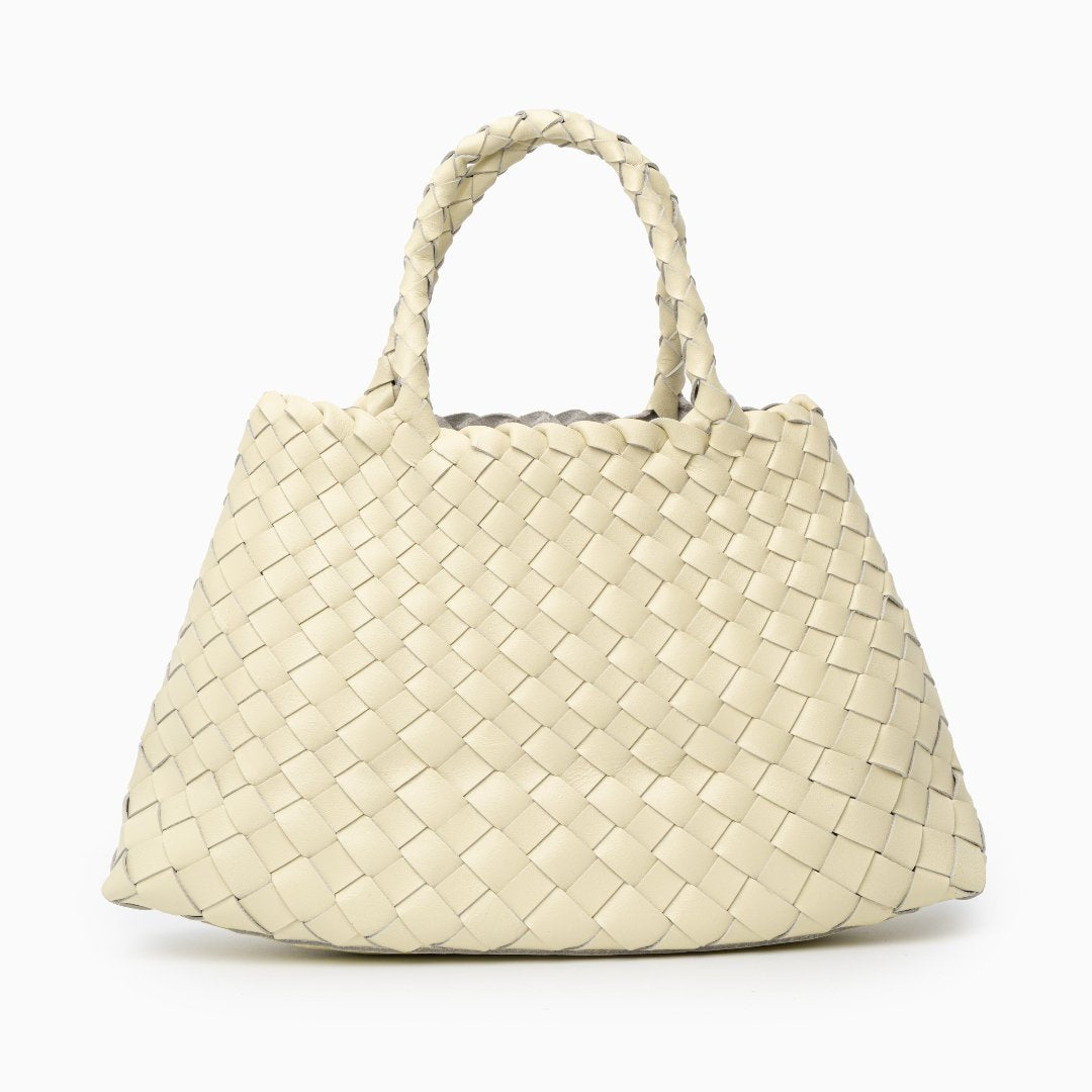 Joane Woven Tote Bag – Statement Designer Handbag with Top Handles