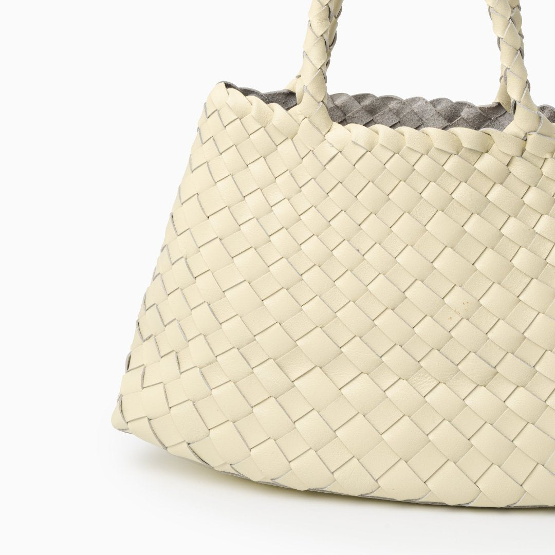 Joane Woven Tote Bag – Statement Designer Handbag with Top Handles