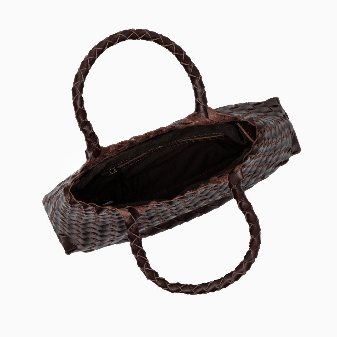 Joane Woven Tote Bag – Statement Designer Handbag with Top Handles
