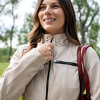 Women's Classic Sheep Leather Jacket. Standing Collar with Studs, 4 Zippered Pockets & Shoulder Accent Stitching