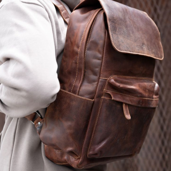 Greenwood Leather Vintage Laptop Backpack