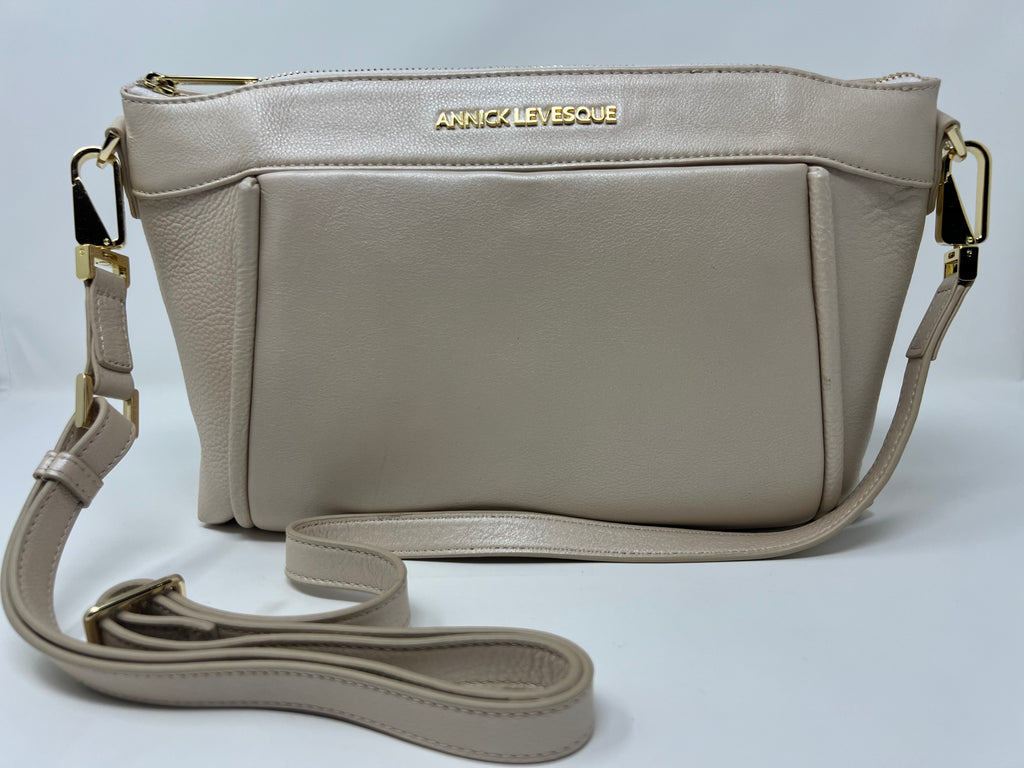 Sac à bandoulière en Cuir, Champagne | Elena
