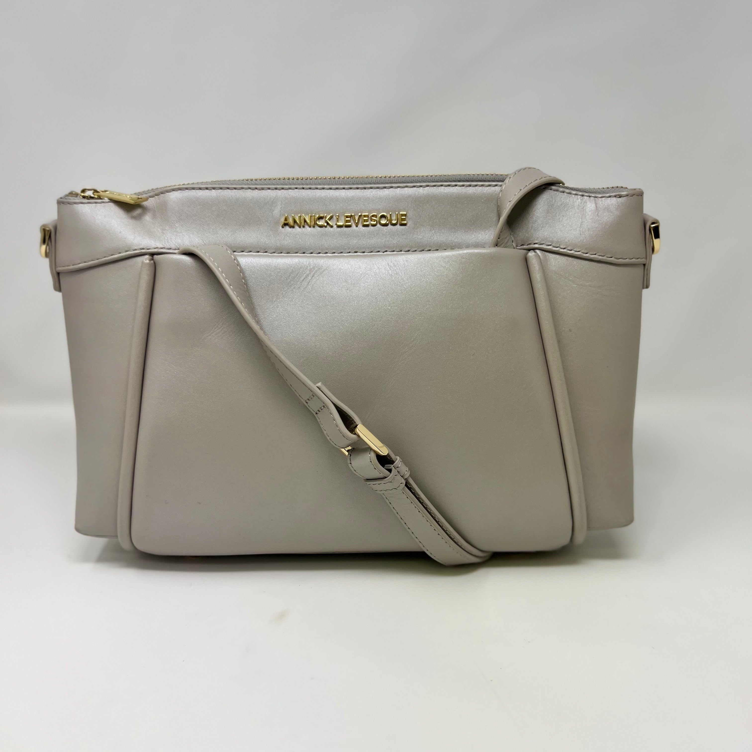 Sac à bandoulière en Cuir Perlé, Elena