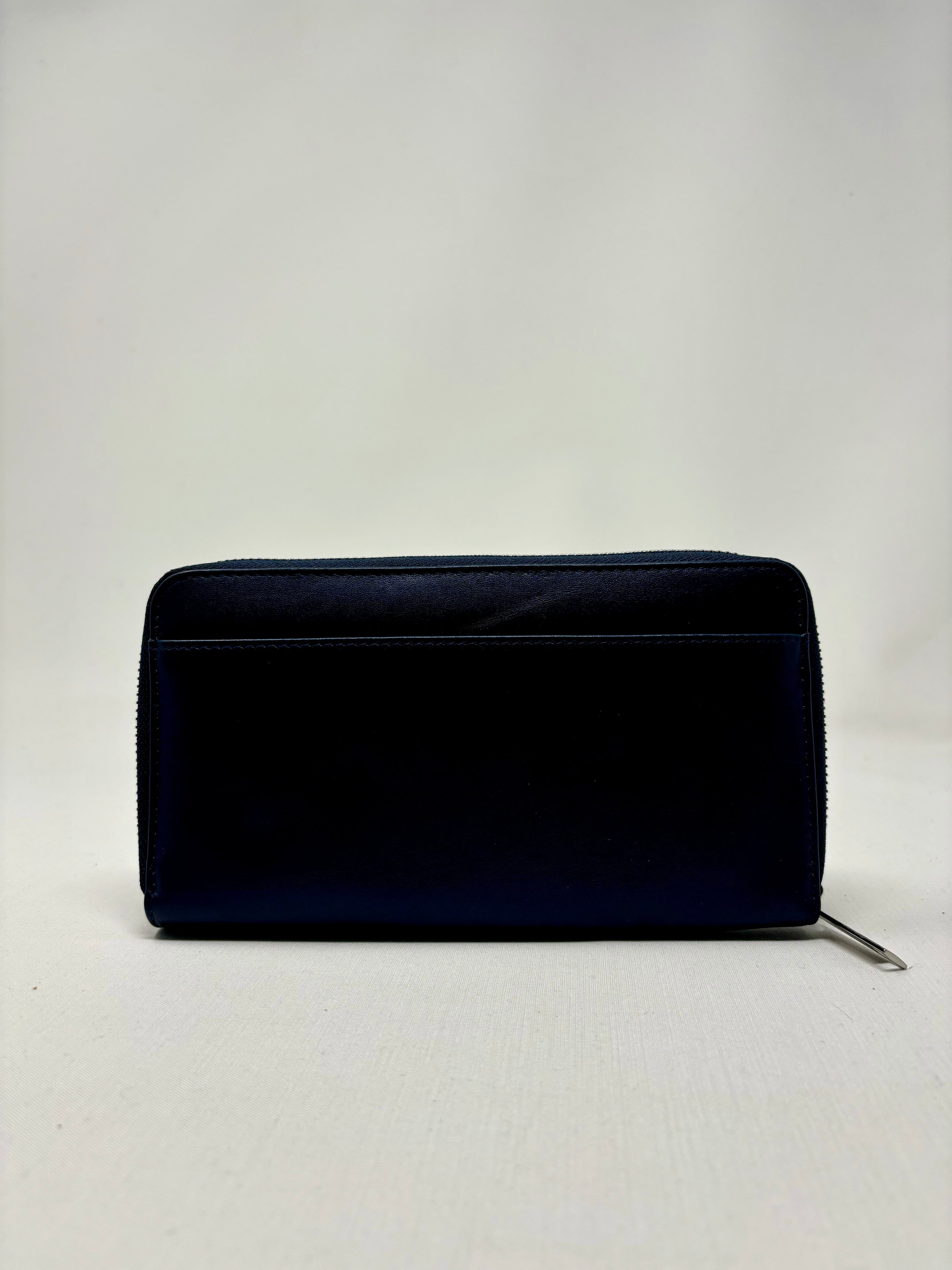 Portefeuille en cuir bleu marine - Anna