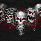 Men's Five Skull Zip Up Hoodie