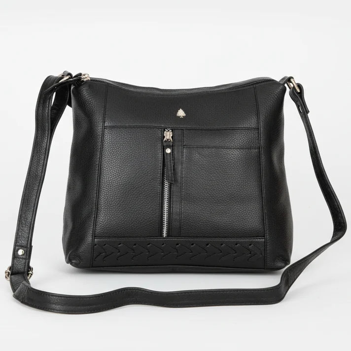 Greenwood Leather Elegant Crossbody Bag. Full-Grain Leather Shoulder Bag