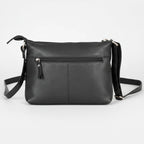 Greenwood Leather Multi-Pocket Crossbody Bag. Premium Pebbled Leather Handbag