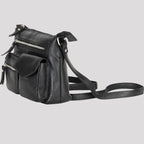 Greenwood Leather Multi-Pocket Crossbody Bag. Premium Pebbled Leather Handbag
