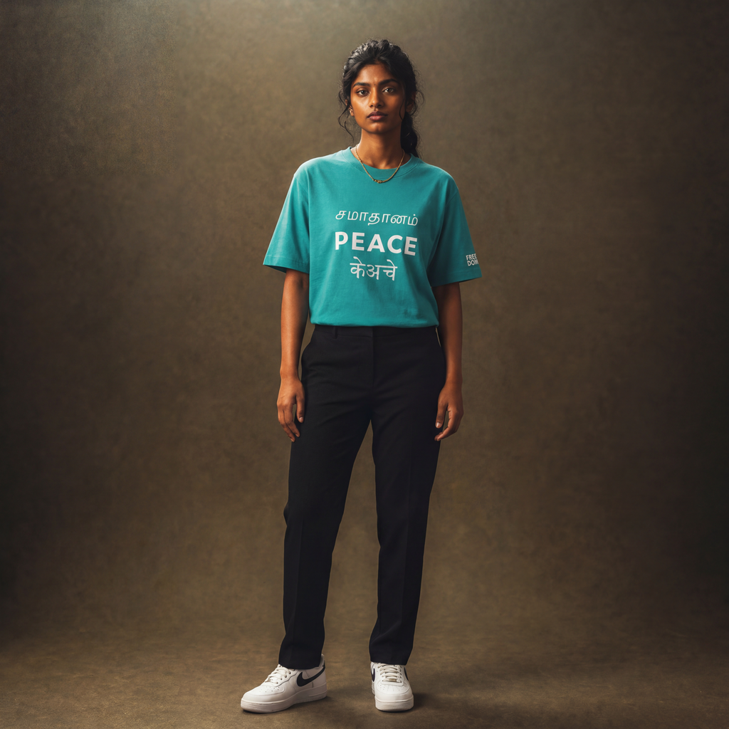 PEACE T-SHIRT - TEAL