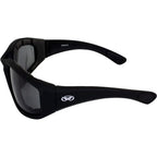 Global Vision Kickback Padded Motorcycle Sunglasses. Matte Black Soft-Touch Riding Glasses